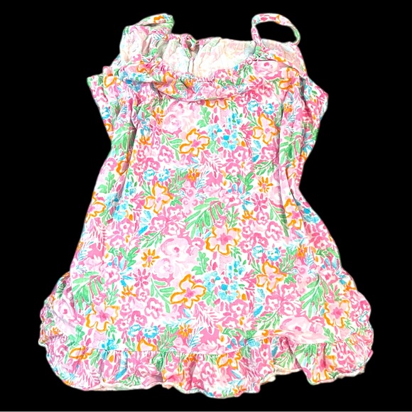 Lauren Ralph Lauren Monogrammed Sleepwear Pink Floral Ruffle Hem Nightgown XL - Picture 2 of 10